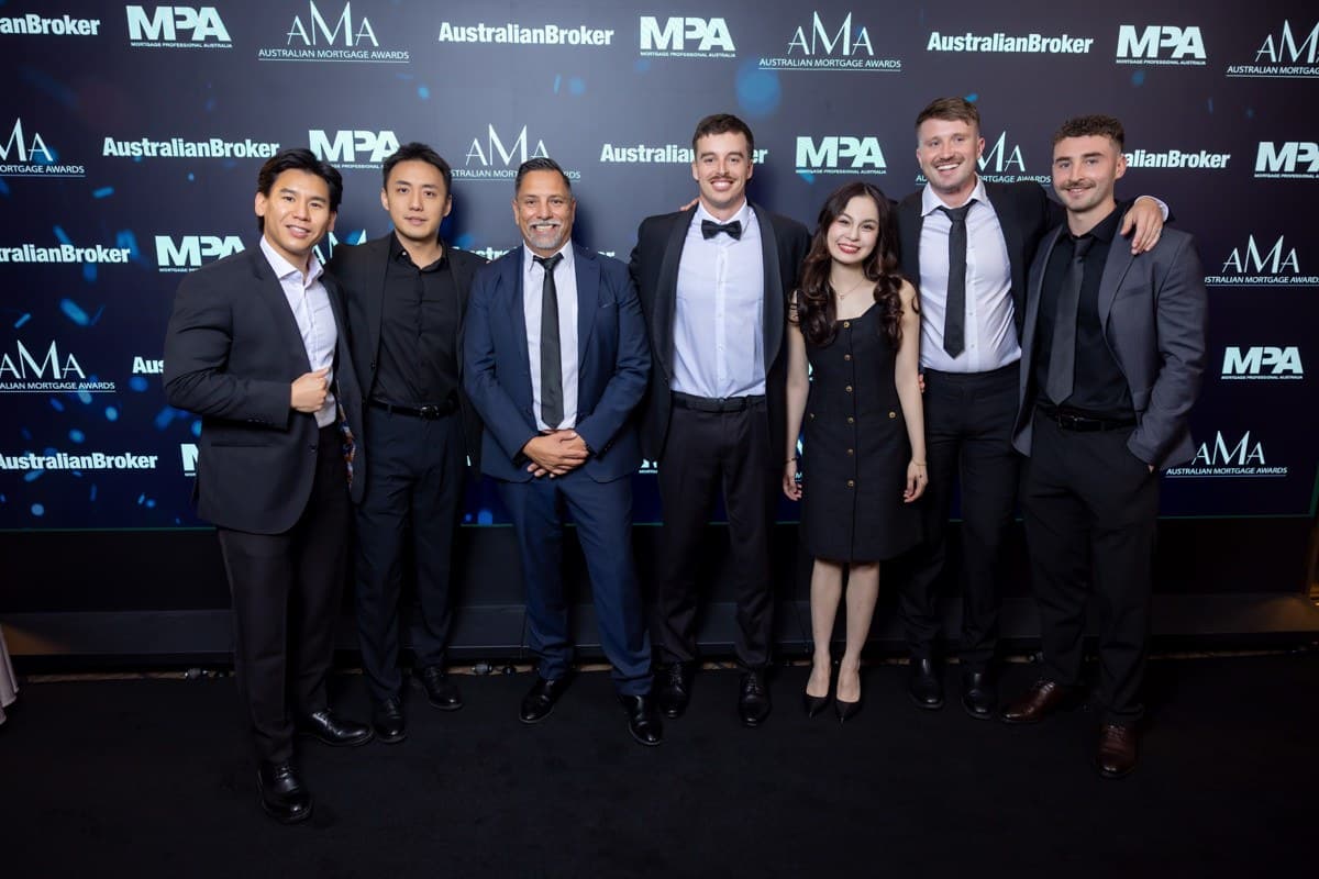 The Titan Capital team at the media wall at the 2026 Australian Mortgage Awards